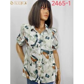 Сорочка жіноча літня 2465-1 olive р.52-62 "LIDA" недорого оптом від прямого постачальника