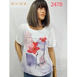 Фотография Футболка женская 2478 white р.52-62 "LIDA" недорого оптом от прямого поставщика