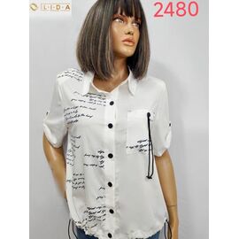 Сорочка жіноча літня 2480 white р.52-62 "LIDA" недорого оптом від прямого постачальника