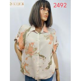 Сорочка жіноча літня 2492 beige р.52-62 "LIDA" недорого оптом від прямого постачальника