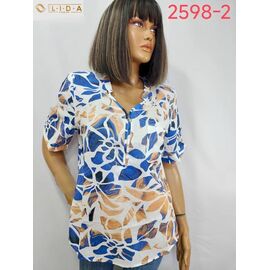 Жіноча блузка 2598-2 blue р.52-62 "LIDA" недорого оптом від прямого постачальника