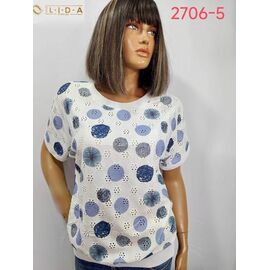 Фотография Футболка женская 2706-5 blue р.52-62 "LIDA" недорого оптом от прямого поставщика
