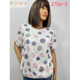 Фотография Футболка женская 2706-5 pink р.52-62 "LIDA" недорого оптом от прямого поставщика