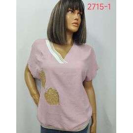 Фотография Футболка женская 2715-1 pink р.52-62 "LIDA" недорого оптом от прямого поставщика