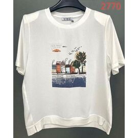 Фотография Футболка женская 2770 white р.52-62 "LIDA" недорого оптом от прямого поставщика