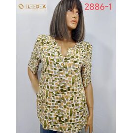 Фотография Рубашка женская летняя 2886-1 beige р.52-62 "LIDA" недорого оптом от прямого поставщика