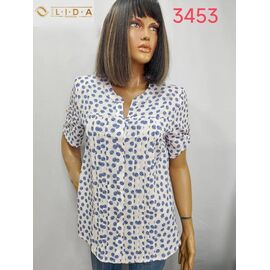 Фотография Рубашка женская летняя 3453 white р.52-62 "LIDA" недорого оптом от прямого поставщика