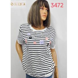 Фотография Футболка женская 3472 white р.52-62 "LIDA" недорого оптом от прямого поставщика