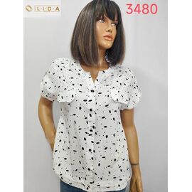 Фотография Футболка женская 3480 white р.52-62 "LIDA" недорого оптом от прямого поставщика