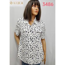 Фотография Рубашка женская летняя 3486 white р.52-62 "LIDA" недорого оптом от прямого поставщика