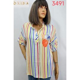 Фотография Блузка женская летняя 3491 yellow р.52-62 "LIDA" недорого оптом от прямого поставщика