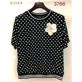 Фотография Футболка женская 3766 black р.52-62 "LIDA" недорого оптом от прямого поставщика