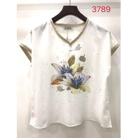 Фотография Футболка женская 3789 white р.52-62 "LIDA" недорого оптом от прямого поставщика