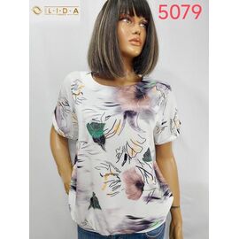 Фотография Футболка женская 5079 white р.52-62 "LIDA" недорого оптом от прямого поставщика