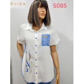 Фотография Рубашка женская летняя 5089 white р.52-62 "LIDA" недорого оптом от прямого поставщика