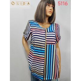 Фотография Рубашка женская летняя 5116 blue р.50-52 "LIDA" недорого оптом от прямого поставщика