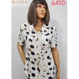 Фотография Рубашка женская летняя 6410 white р.52-62 "LIDA" недорого оптом от прямого поставщика