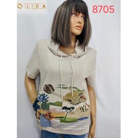 Фотография Футболка женская 8705 beige р.52-62 "LIDA" недорого оптом от прямого поставщика