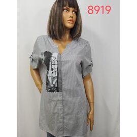 Фотография Рубашка женская летняя 8919 grey р.50-60 "LIDA" недорого оптом от прямого поставщика