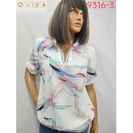 Фотография Футболка женская 9316-3 white р.52-62 "LIDA" недорого оптом от прямого поставщика