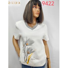 Фотография Футболка женская 9422 white р.50-60 "LIDA" недорого оптом от прямого поставщика