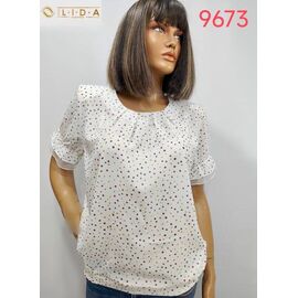 Фотография Футболка женская 9673 white р.52-62 "LIDA" недорого оптом от прямого поставщика