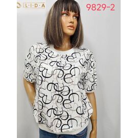 Фотография Футболка женская 9829-2 white р.52-62 "LIDA" недорого оптом от прямого поставщика