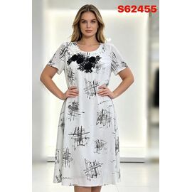 Сукня літня жіноча S62455 white р.52-62 "LIDA" недорого оптом від прямого постачальника