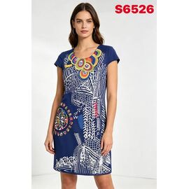 Сукня літня жіноча S6526 blue р.50-60 "LIDA" недорого оптом від прямого постачальника