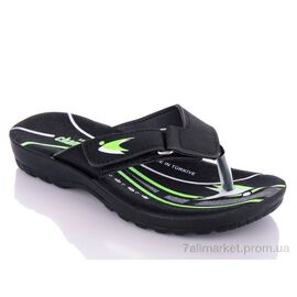 Шльопанці дитячі літні Літо K26-6101 black-green (30-35) (6 пар р.30-35) "DeMur" недорого оптом від прямого постачальника