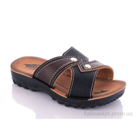 Шльопанці дитячі літні Літо K26-709 black-bro (24-30) (6 пар р.25-30) "DeMur" недорого оптом від прямого постачальника