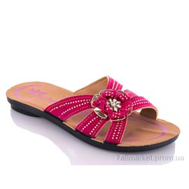 Фотография Шлепки детские летние Лето K26-Elena 1 fuchsia (30-35) (6 пар р.30-35) "DeMur" недорого оптом от прямого поставщика