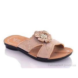 Фотография Шлепки детские летние Лето K26-Elena 2 beige (25-29) (6 пар р.25-29) "DeMur" недорого оптом от прямого поставщика