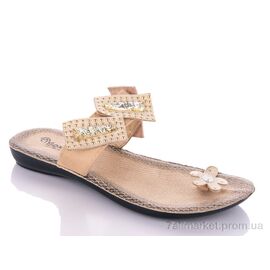 Фотография Шлепки женские облегченные Лето W26-07200 beige (6 пар р.36-40) "DeMur" недорого оптом от прямого поставщика
