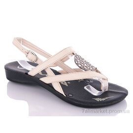 Фотография Босоножки женские летние Лето W26-Collar beige (6 пар р.37-41) "DeMur" недорого оптом от прямого поставщика
