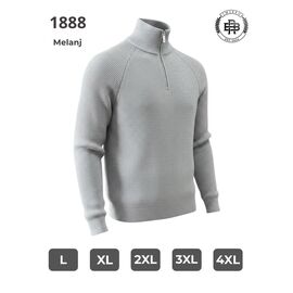 Фотография Свитер мужской 1888 grey р.L-5XL "2BRO" недорого оптом от прямого поставщика