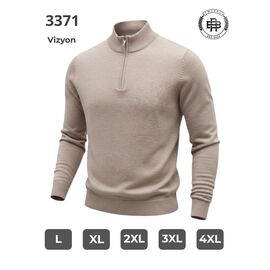 Фотография Свитер мужской 3371 l.beige р.L-5XL "2BRO" недорого оптом от прямого поставщика
