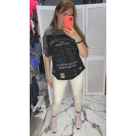 Фотография Футболка женская 6296 black р.M-L "Karon" недорого оптом от прямого поставщика