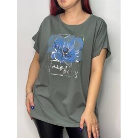 Фотография Футболка женская 5502 khaki р.50-54 "Kosta" недорого оптом от прямого поставщика