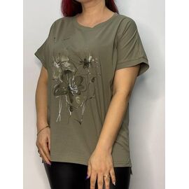 Фотография Футболка женская 8102 khaki р.50-54 "Kosta" недорого оптом от прямого поставщика