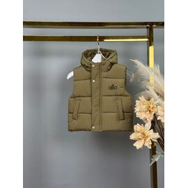 Фотография Жилетка детская на девочку 8586 khaki р.98-122 "Delfinka" недорого оптом от прямого поставщика
