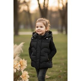 Фотография Жилетка детская на девочку W23 black р.80-104 "Delfinka" недорого оптом от прямого поставщика