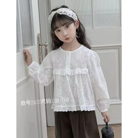 Фотография Блузка детская на девочку 2437 white р.7-11 "Фунтик" недорого оптом от прямого поставщика