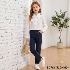 Фотография Блузка детская на девочку 8078 white р.4-8 "Фунтик" недорого оптом от прямого поставщика