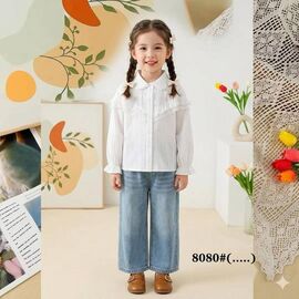 Фотография Блузка детская на девочку 8080 white р.4-8 "Фунтик" недорого оптом от прямого поставщика