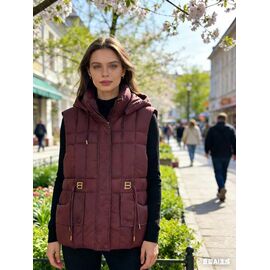Жилетка жіноча M612 wine р.L-2XL "Jacket" недорого оптом від прямого постачальника