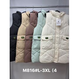 Жилетка жіноча M816 l.beige р.L-3XL "Jacket" недорого оптом від прямого постачальника