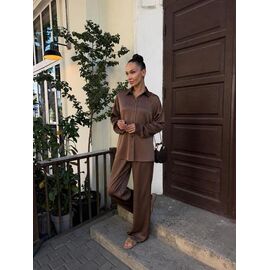 Костюм жіночий 9082 brown р.42-50 "LINDA" недорого оптом від прямого постачальника
