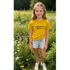 Фотография Футболка детская на девочку 59529 yellow р.120-160 "Yalisi" недорого оптом от прямого поставщика