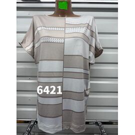 Фотография Футболка женская 6421 beige р.48-56 "VERJINIA" недорого оптом от прямого поставщика